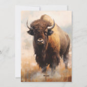Cartes Pour Fêtes Annuelles American Bison Buffalo Portrait (Dos)
