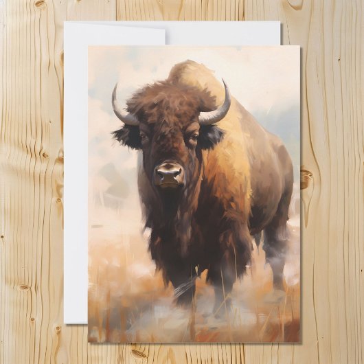 Cartes Pour Fêtes Annuelles American Bison Buffalo Portrait