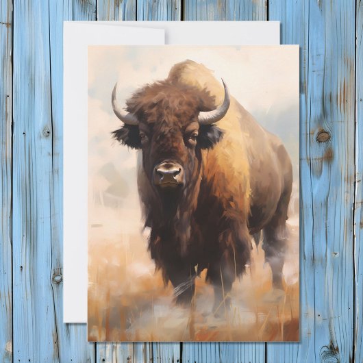Cartes Pour Fêtes Annuelles American Bison Buffalo Portrait