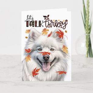 Cartes Pour Fêtes Annuelles American Eskimo Dog Parlons Turquie Thanksgiving