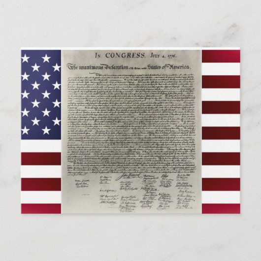 Cartes Pour Fêtes Annuelles American Flag Declaration (Devant)