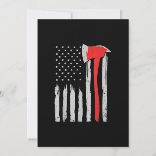 Cartes Pour Fêtes Annuelles American Flag Firefighter Red Firefighter (Devant)