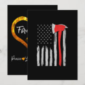 Cartes Pour Fêtes Annuelles American Flag Firefighter Red Firefighter (Devant / Derrière)