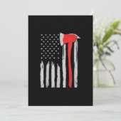 Cartes Pour Fêtes Annuelles American Flag Firefighter Red Firefighter (Debout devant)