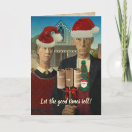 Cartes Pour Fêtes Annuelles American Gothic Noël Laissez les bons temps rouler