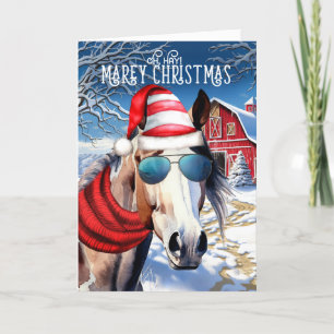 Cartes Pour Fêtes Annuelles American Paint Horse drôle MAREy Noël