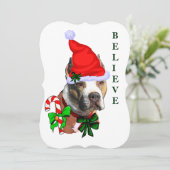 Cartes Pour Fêtes Annuelles American Pit Bull Terrier Noël (Debout devant)