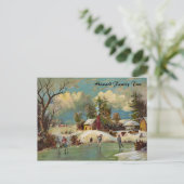 Cartes Pour Fêtes Annuelles American Winter Life (Debout devant)