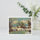 Cartes Pour Fêtes Annuelles American Winter Life (Debout devant)