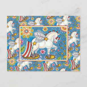 Cartes Pour Fêtes Annuelles AMÉRICANA WHIMSYNICKER PATRIOTIQUE PONY Imaginaire