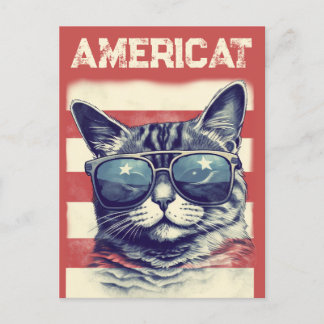 Cartes Pour Fêtes Annuelles Américat, chat américain patriotique