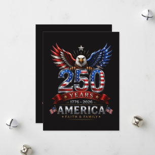 Cartes Pour Fêtes Annuelles Amérique 250 Aigle Patriotique Foi Famille