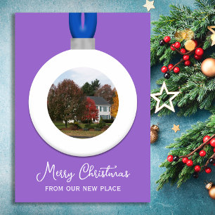 Cartes Pour Fêtes Annuelles Amethyst Adresse Changer l'ornement photo de Noël
