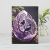 Cartes Pour Fêtes Annuelles Amethyst Crystal - Crows Ravers Noël (Debout devant)