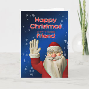 Cartes Pour Fêtes Annuelles Ami de Joyeux Noël, ondulation de Père Noël
