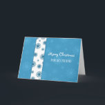 Cartes Pour Fêtes Annuelles Ami Merry Christmas Card Blue White Snowflakes<br><div class="desc">Joyeuse carte de voeux de Noël pour les amis dans le style turquoise et blanc avec le motif fabuleux flocon de neige,  souhaite à vos amis tout le meilleur de cette saison de vacances avec cette carte de voeux amusante.</div>