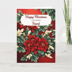 Cartes Pour Fêtes Annuelles Ami Noël Poinsettias
