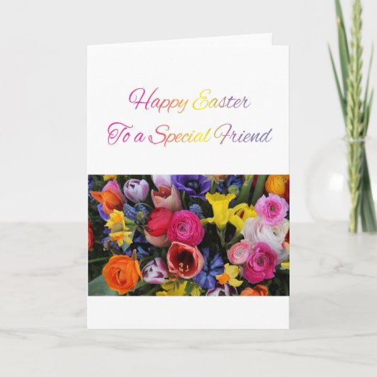 Cartes Pour Fêtes Annuelles Ami spécial Happy Easter Springflower bouquet (Devant)