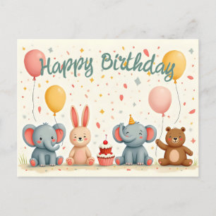 Cartes Pour Fêtes Annuelles Amis Animaux dans la Magie de Fête