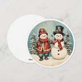 Cartes Pour Fêtes Annuelles Amis de glace  (Devant / Derrière)