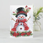 Cartes Pour Fêtes Annuelles Amis des forêts d'hiver | Festif Snowman (Debout devant)