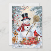 Cartes Pour Fêtes Annuelles Amis des forêts d'hiver | Festif Snowman (Dos)
