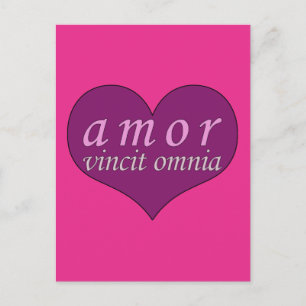 Cartes Pour Fêtes Annuelles Amor Vincit Omnia Love conquiert toutes les Valent