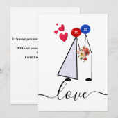 Cartes Pour Fêtes Annuelles amour (Devant / Derrière)
