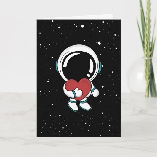 Cartes Pour Fêtes Annuelles Amour Astronaut Saint-Valentin (Devant)