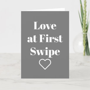 Cartes Pour Fêtes Annuelles Amour au premier coup Funny Grey Valentine Day