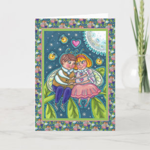CARTES POUR FÊTES ANNUELLES AMOUR BUGS, FLIX & PLEINE LUNE, CUTE VALENTINE