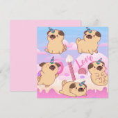 Cartes Pour Fêtes Annuelles Amour carlin (Devant / Derrière)