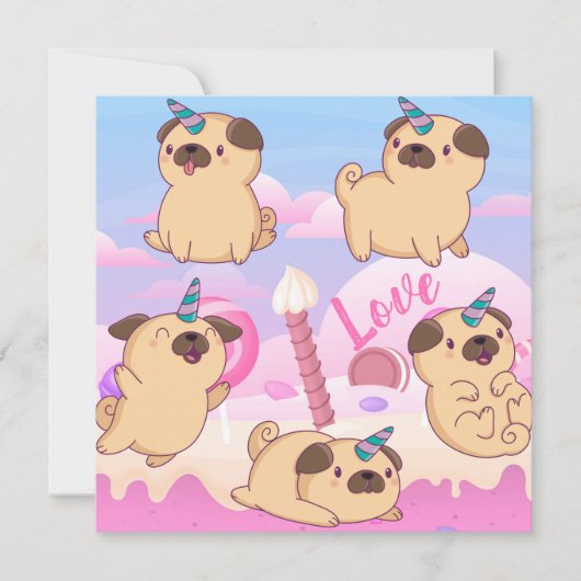 Cartes Pour Fêtes Annuelles Amour carlin (Devant)