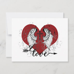 Cartes Pour Fêtes Annuelles Amour cœur et valentin de croix