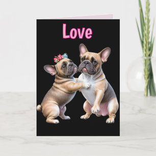 Cartes Pour Fêtes Annuelles Amour de Bouledogue Français Bouledogue Français