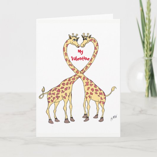 Cartes Pour Fêtes Annuelles Amour de girafe (Devant)