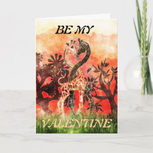 Cartes Pour Fêtes Annuelles Amour de girafe - soyez mon Valentine