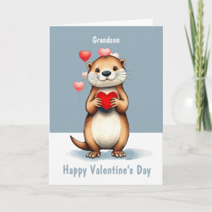 Cartes Pour Fêtes Annuelles Amour de la Saint-Valentin Fun Mignon Loutre Amour