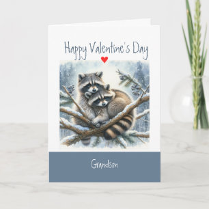 Cartes Pour Fêtes Annuelles Amour de la Saint-Valentin Fun Raton laveur Baiser