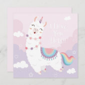 Cartes Pour Fêtes Annuelles Amour de Lama (Devant / Derrière)