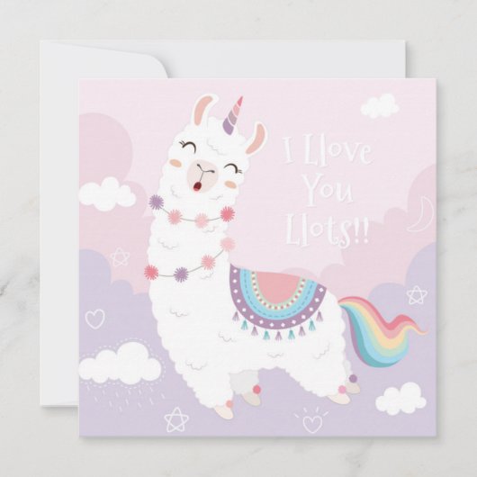 Cartes Pour Fêtes Annuelles Amour de Lama (Devant)