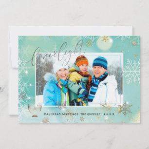 Cartes Pour Fêtes Annuelles Amour de PixDezines+Hannukkah léger/flocons de