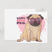 Cartes Pour Fêtes Annuelles Amour de Pug (Devant / Derrière)