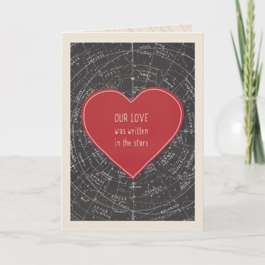 Cartes Pour Fêtes Annuelles Amour écrit dans les étoiles Saint-Valentin (Devant)