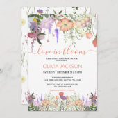 Cartes Pour Fêtes Annuelles Amour en fleur Fleur sauvage Douche nuptiale Invit (Devant / Derrière)