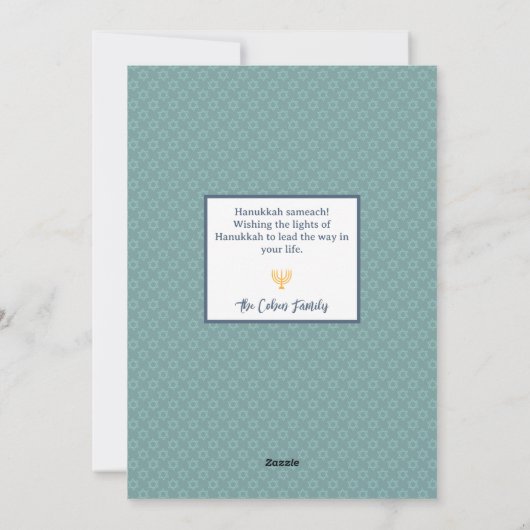 Cartes Pour Fêtes Annuelles Amour et lumière | Hanoukka famille photo collage (Dos)