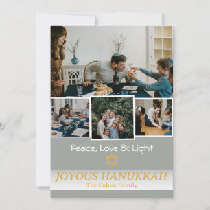 Cartes Pour Fêtes Annuelles Amour et lumière Hanoukka photo de la famille Co