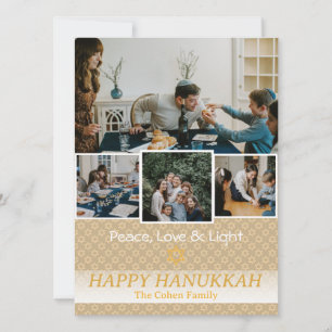 Cartes Pour Fêtes Annuelles Amour et lumière Hanoukka photo de la famille Co