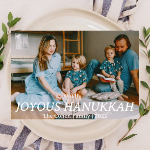 Cartes Pour Fêtes Annuelles Amour et lumière Photo de famille Hanoukka simpl