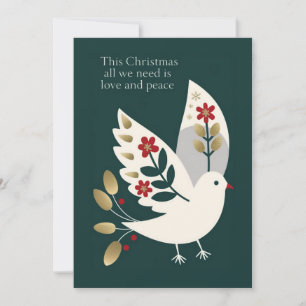 Cartes Pour Fêtes Annuelles Amour et Paix Élégant et stylé Noël
